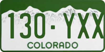 CO license plate 130YXX