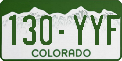 CO license plate 130YYF