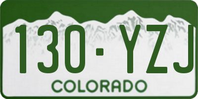 CO license plate 130YZJ