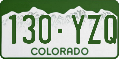 CO license plate 130YZQ