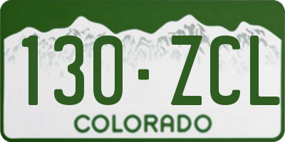CO license plate 130ZCL