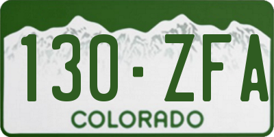 CO license plate 130ZFA