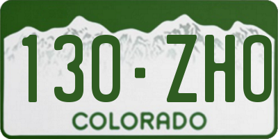 CO license plate 130ZHO