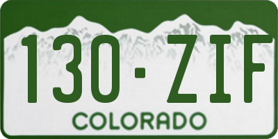 CO license plate 130ZIF