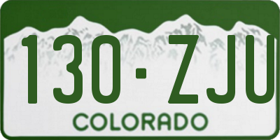 CO license plate 130ZJU