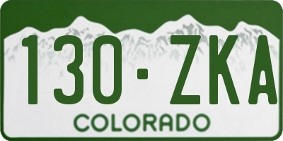 CO license plate 130ZKA