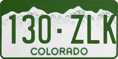 CO license plate 130ZLK