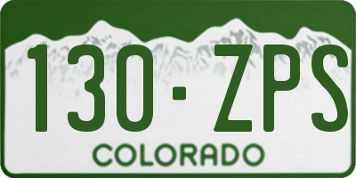 CO license plate 130ZPS
