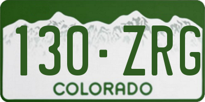 CO license plate 130ZRG