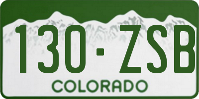 CO license plate 130ZSB