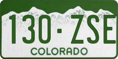 CO license plate 130ZSE