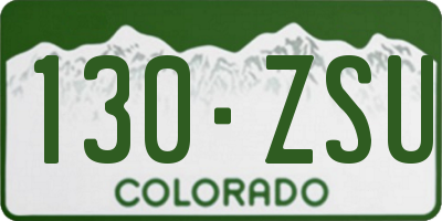 CO license plate 130ZSU
