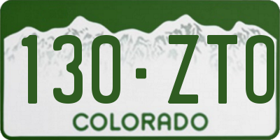 CO license plate 130ZTO