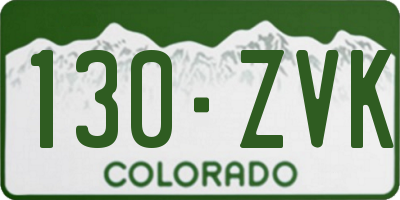 CO license plate 130ZVK