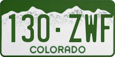 CO license plate 130ZWF