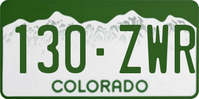 CO license plate 130ZWR