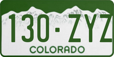 CO license plate 130ZYZ