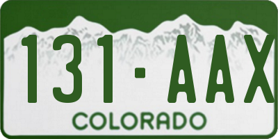 CO license plate 131AAX
