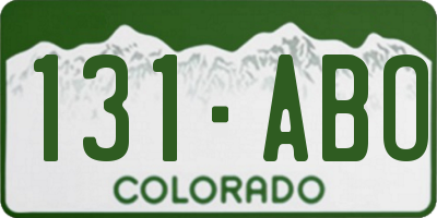 CO license plate 131ABO