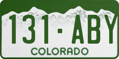 CO license plate 131ABY