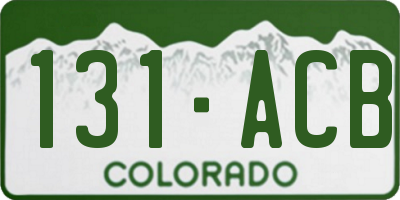 CO license plate 131ACB