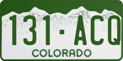 CO license plate 131ACQ