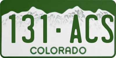 CO license plate 131ACS