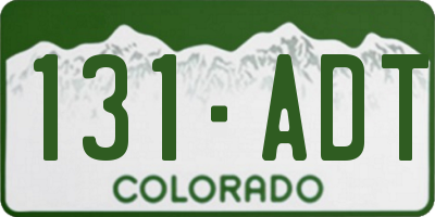 CO license plate 131ADT