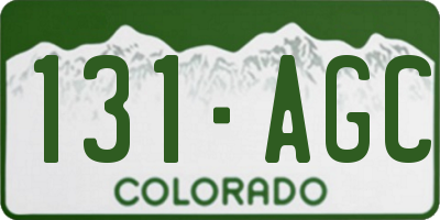 CO license plate 131AGC
