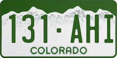 CO license plate 131AHI