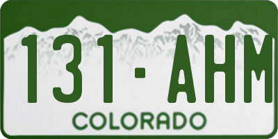 CO license plate 131AHM