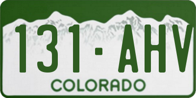 CO license plate 131AHV