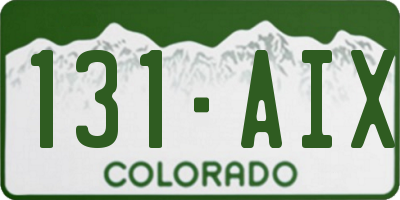 CO license plate 131AIX