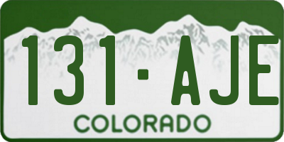 CO license plate 131AJE
