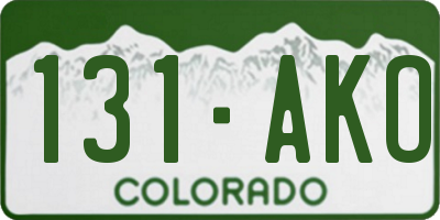 CO license plate 131AKO