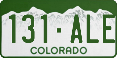 CO license plate 131ALE