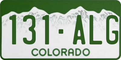 CO license plate 131ALG