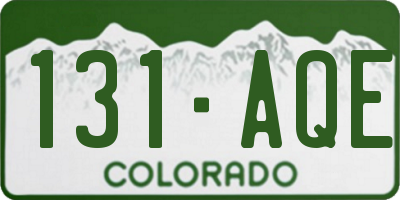 CO license plate 131AQE