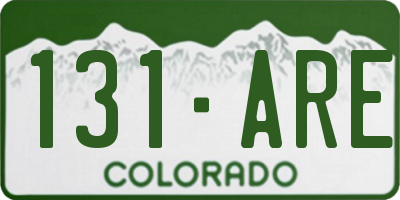 CO license plate 131ARE
