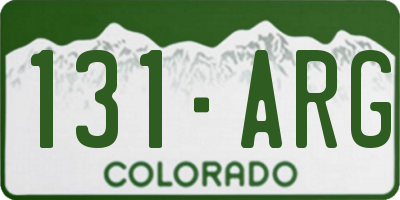 CO license plate 131ARG