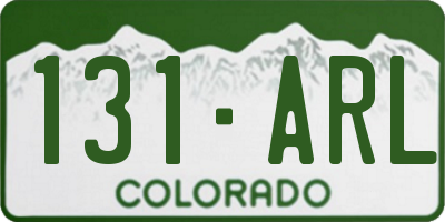 CO license plate 131ARL