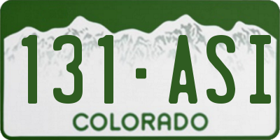 CO license plate 131ASI