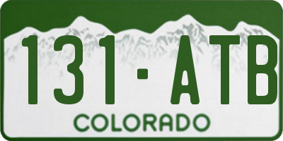 CO license plate 131ATB