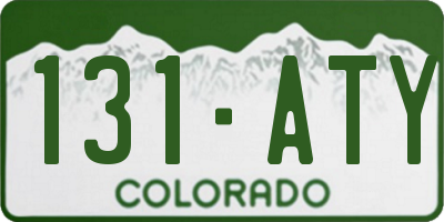 CO license plate 131ATY