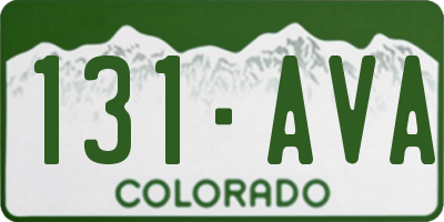 CO license plate 131AVA