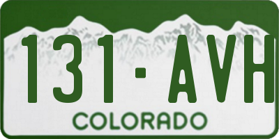 CO license plate 131AVH