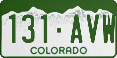 CO license plate 131AVW