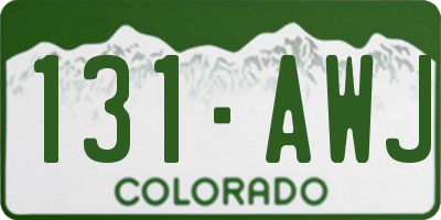 CO license plate 131AWJ
