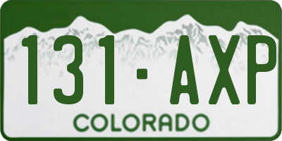 CO license plate 131AXP