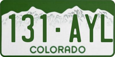 CO license plate 131AYL